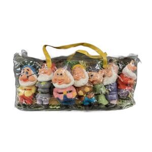 Vintage Seven Dwarfs Squeak Toys from Disneys Snow White, Set of 7